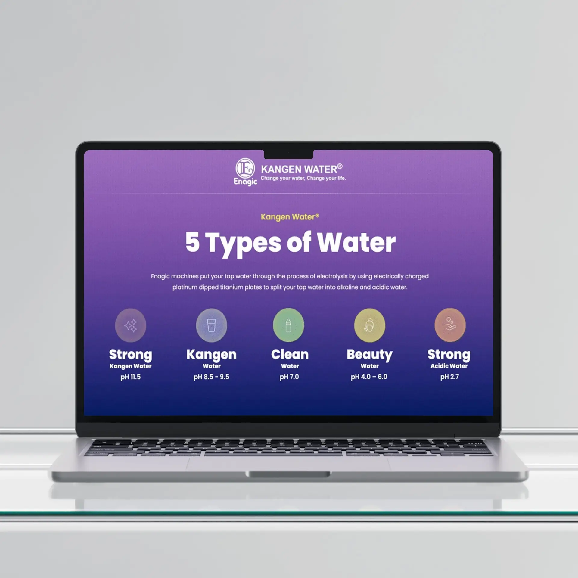 Product pitch slide flashed in laptop screen
