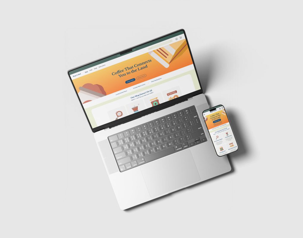 Homepage of a website shown in both laptop and mobile screens